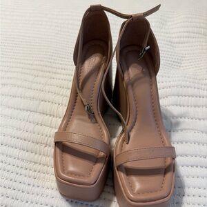 SCHUTZ Elegant Nude Ankle Strap Heels